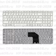 Клавиатура для ноутбука HP Pavilion G6-2038 Белая, с рамкой