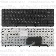 Клавиатура для ноутбука HP Pavilion DV6-3135 Чёрная, с рамкой