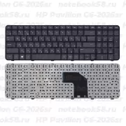 Клавиатура для ноутбука HP Pavilion G6-2026sr черная, с рамкой