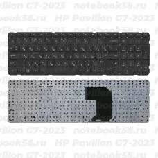 Клавиатура для ноутбука HP Pavilion G7-2023 Чёрная без рамки, горизонтальный ENTER