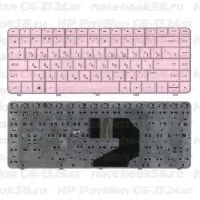 Клавиатура для ноутбука HP Pavilion G6-1324sr Розовая