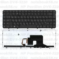 Клавиатура для ноутбука HP Pavilion DV6-3220 Чёрная, с подсветкой