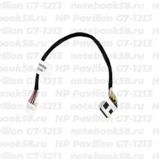 Разъём питания для ноутбука HP Pavilion G7-1213 (7.4x5.0мм, 8 контактов) с кабелем