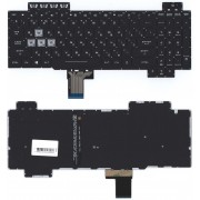Клавиатура Asus TUF Gaming FX504, FX505, FX705, FX80, 90NR00J2-R31RU1 черная, с белой подсветкой