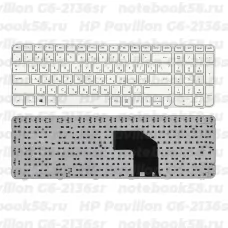 Клавиатура для ноутбука HP Pavilion G6-2136sr Белая, с рамкой