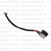 Разъём питания для ноутбука HP Pavilion G6-1374 (7.4x5.0мм, 8 контактов) с кабелем